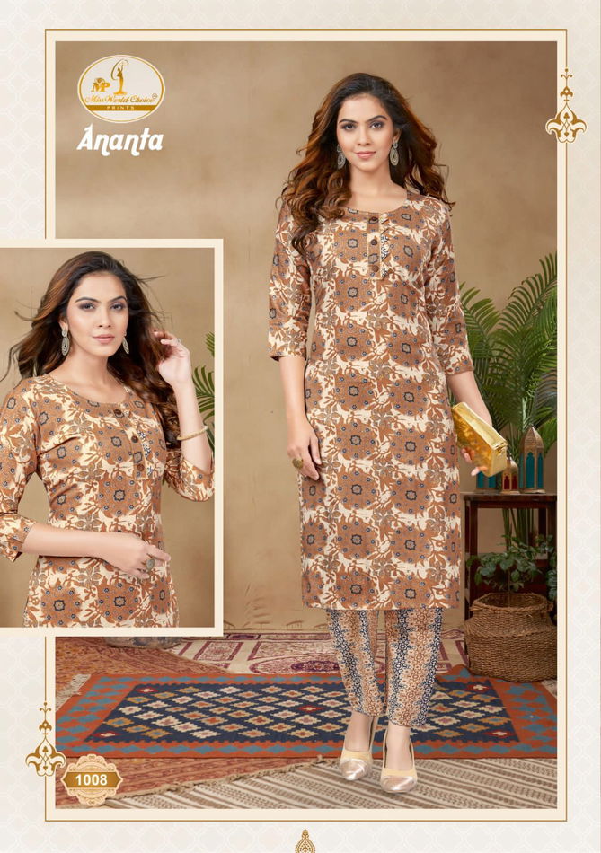 Miss World Ananta 1 Cotton Printed Kurti With Bottom Catalog
